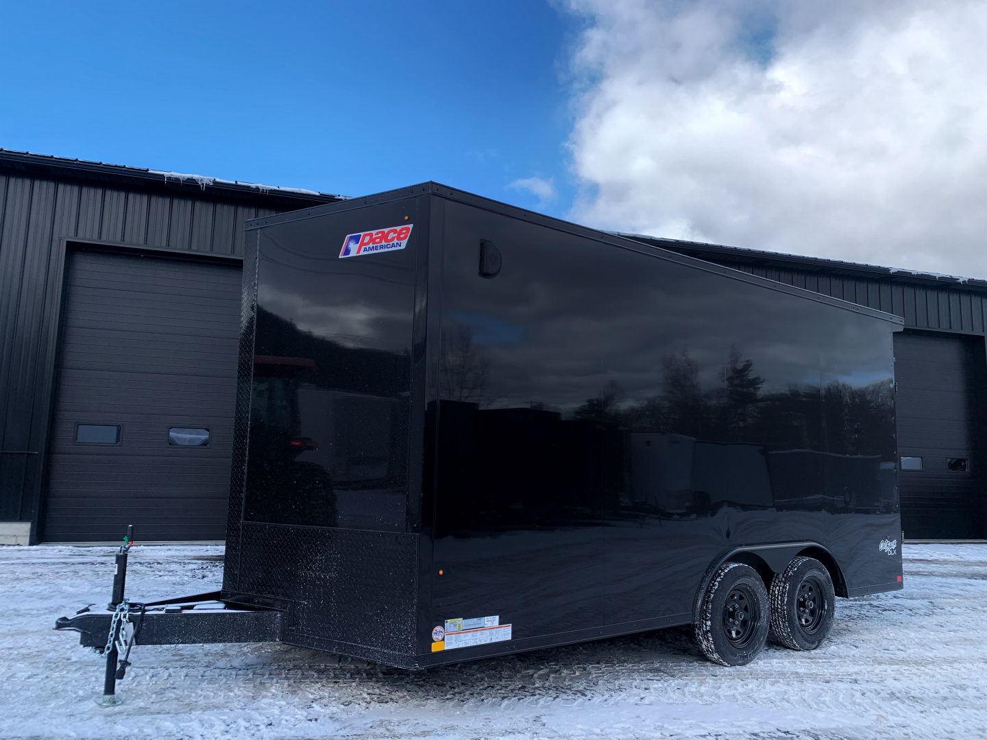 New 2026 Pace American 8.5x16 + 2ft V nose/ Rear Spoiler/ Polycore / 7' Int./ Blackout - 7000GVW