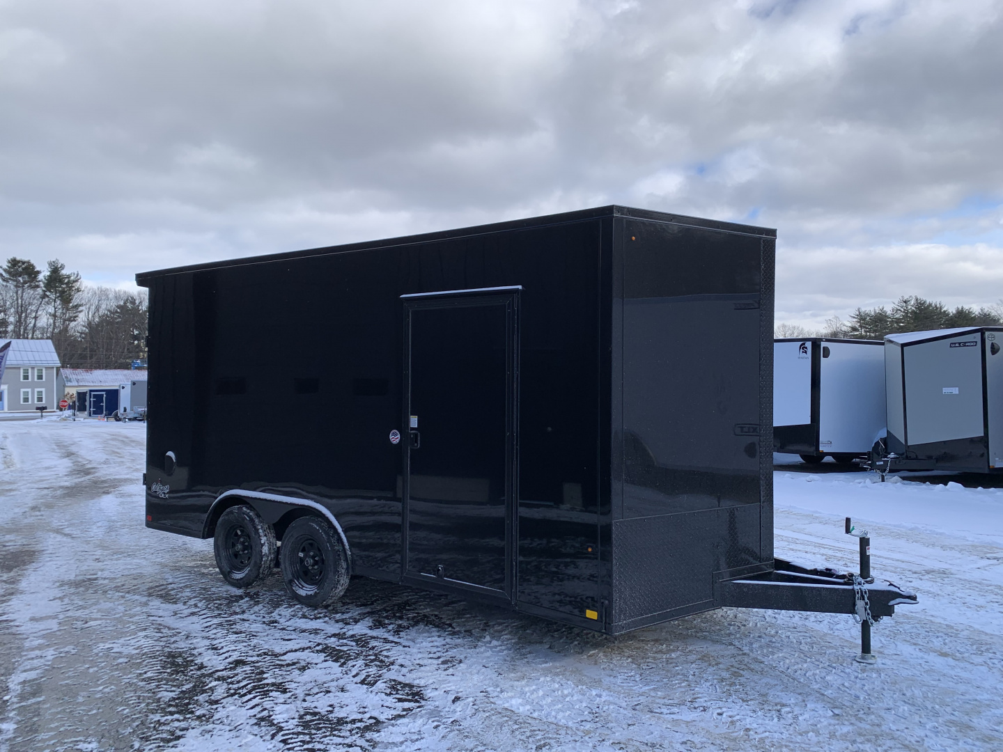 New 2026 Pace American 8.5x16 + 2ft V nose/ Rear Spoiler/ Polycore / 7' Int./ Blackout - 7000GVW