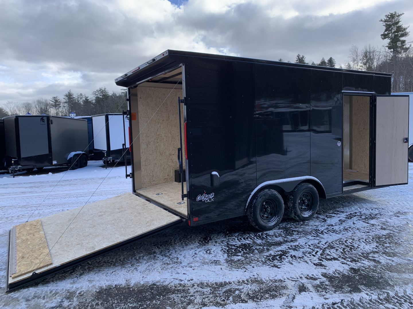 New 2026 Pace American 8.5x16 + 2ft V nose/ Rear Spoiler/ Polycore / 7' Int./ Blackout - 7000GVW