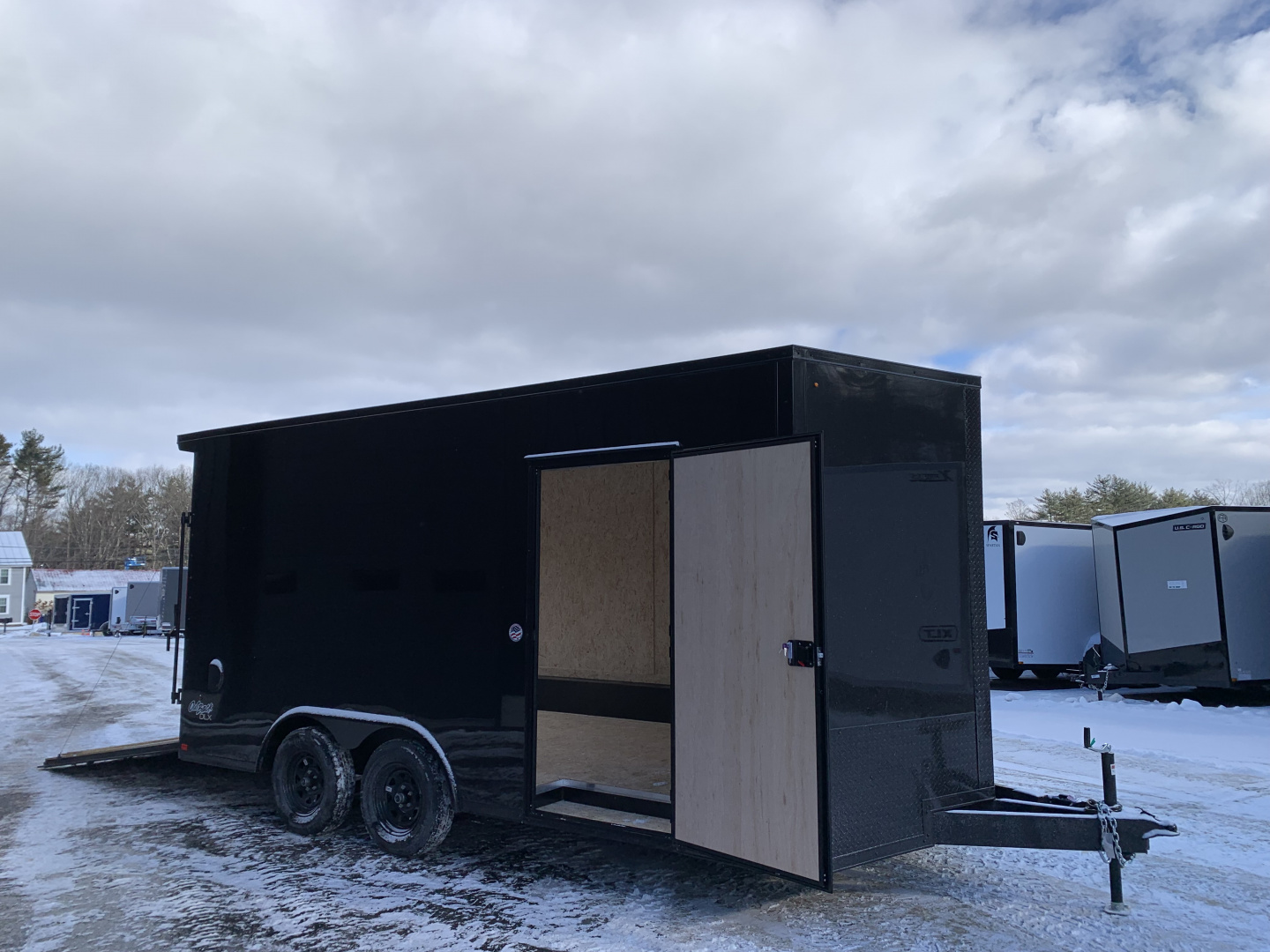 New 2026 Pace American 8.5x16 + 2ft V nose/ Rear Spoiler/ Polycore / 7' Int./ Blackout - 7000GVW