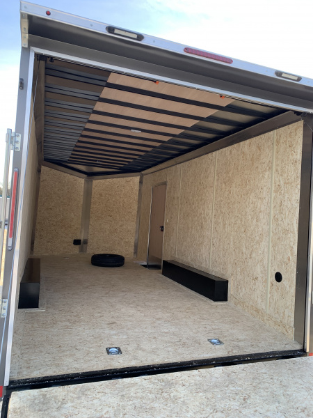 New 2026 Pace American 8.5x18 + 2ft V nose/ Rear Spoiler/ Journey SE / 7' Int. / 16" oc construction - 7000GVW