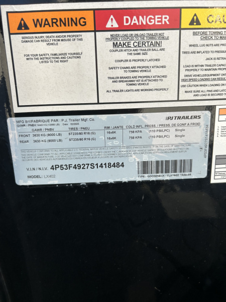 Used USED/ REPO 2025 PJ Trailers 102x40 Tandem Axles Deckover -Trailer -Goose Neck