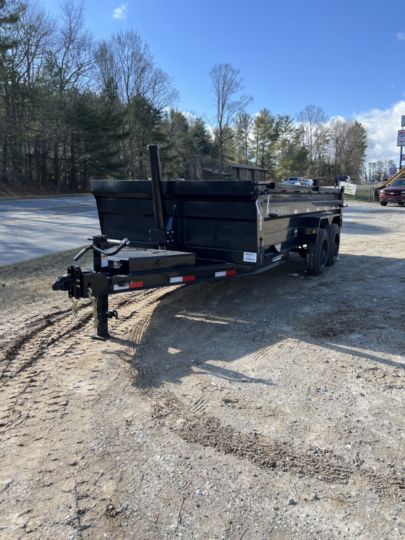 New 2026 Iron Bull Dump Trailer / DTB Series / 83" Wide x 16' Long / Telescopic Hoist / Aluminum Ramps / Tarp / 24" High Sides / 2- 8,000# Electric Brake Axles / 17.5" Tires & Wheels / Matching Spare Tire & Wheel