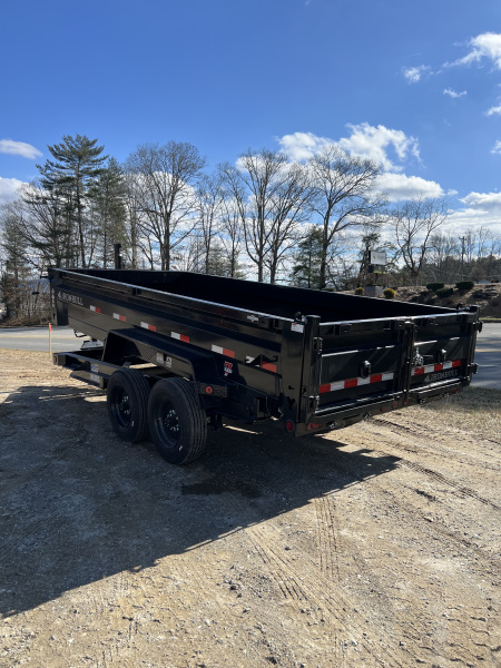 New 2026 Iron Bull Dump Trailer / DTB Series / 83" Wide x 16' Long / Telescopic Hoist / Aluminum Ramps / Tarp / 24" High Sides / 2- 8,000# Electric Brake Axles / 17.5" Tires & Wheels / Matching Spare Tire & Wheel