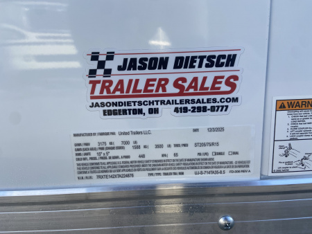 New United 14' UJ V-Nose Enclosed Cargo Trailer