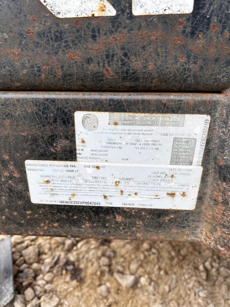 Used 2023 Rice Trailers 82X20 Rice HD 16K GVWR Equipment Trailer