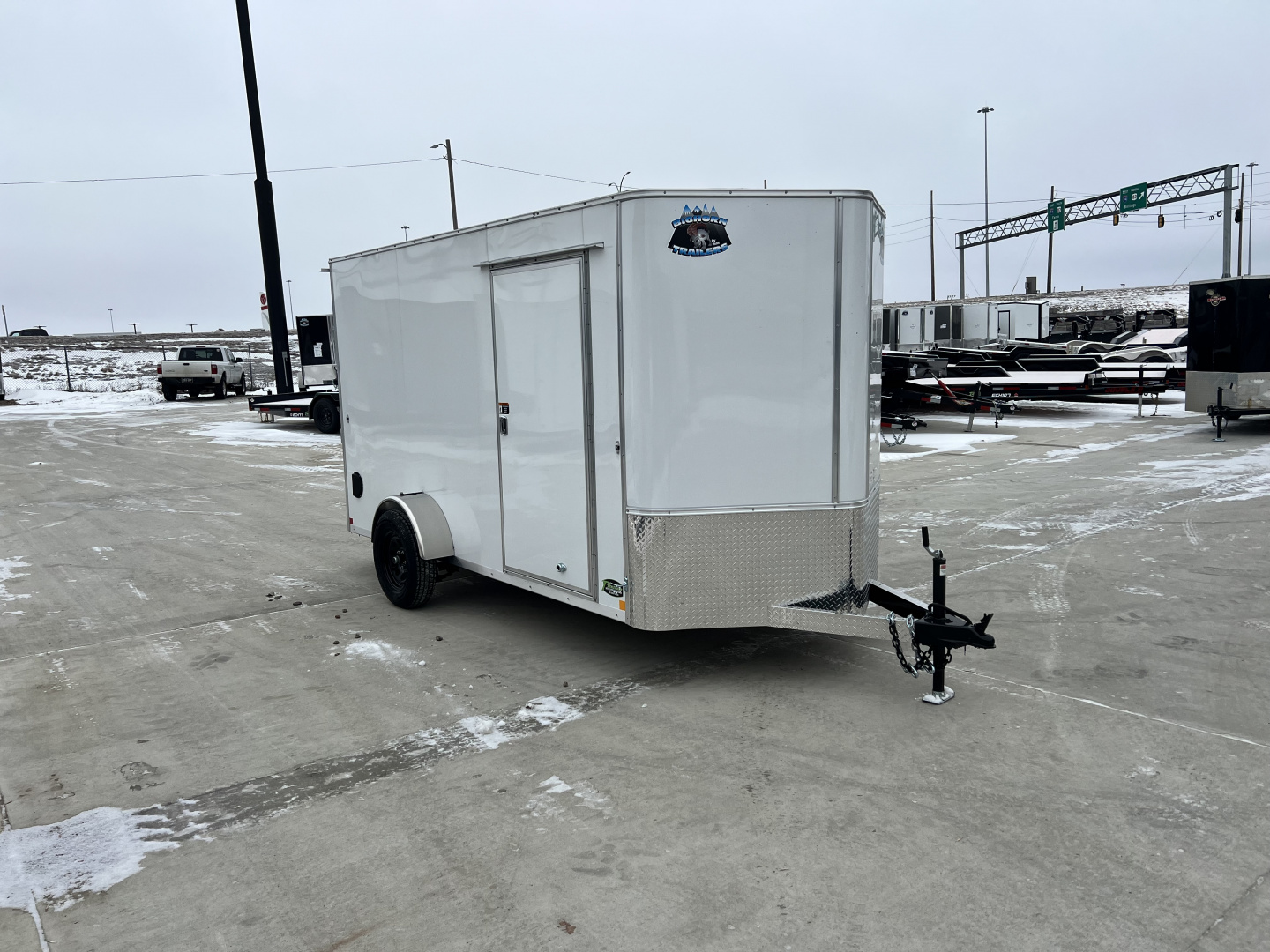 New 2026 Bighorn R&M 6x12 + 2V 6 inches Taller 78” Enclosed Rear Ramp Cargo Trailer