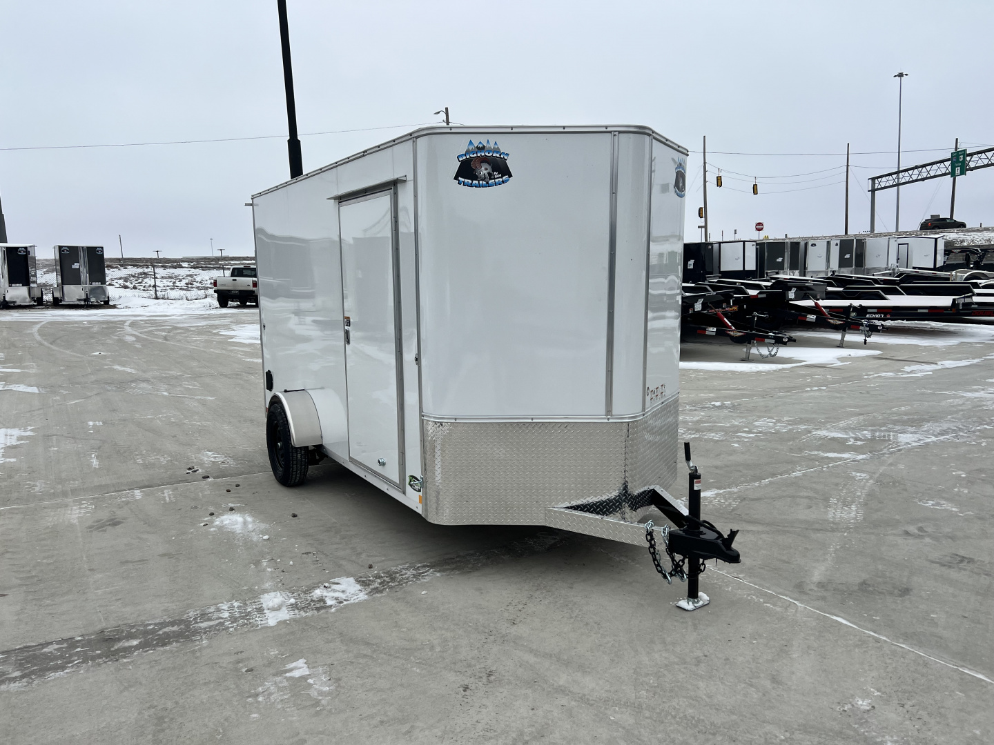 New 2026 Bighorn R&M 6x12 + 2V 6 inches Taller 78” Enclosed Rear Ramp Cargo Trailer