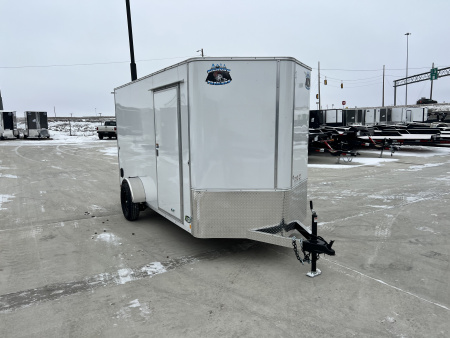 New 2026 Bighorn R&M 6x12 + 2V 6 inches Taller 78” Enclosed Rear Ramp Cargo Trailer