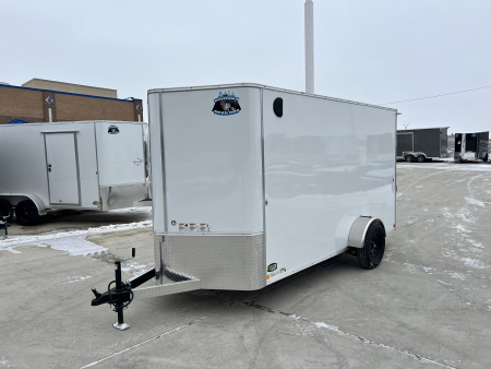 New 2026 Bighorn R&M 6x12 + 2V 6 inches Taller 78” Enclosed Rear Ramp Cargo Trailer