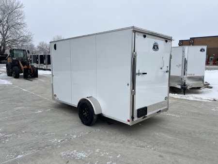 New 2026 Bighorn R&M 6x12 + 2V 6 inches Taller 78” Enclosed Rear Ramp Cargo Trailer