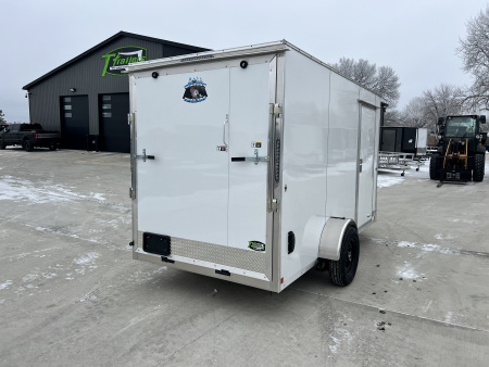 New 2026 Bighorn R&M 6x12 + 2V 6 inches Taller 78” Enclosed Rear Ramp Cargo Trailer