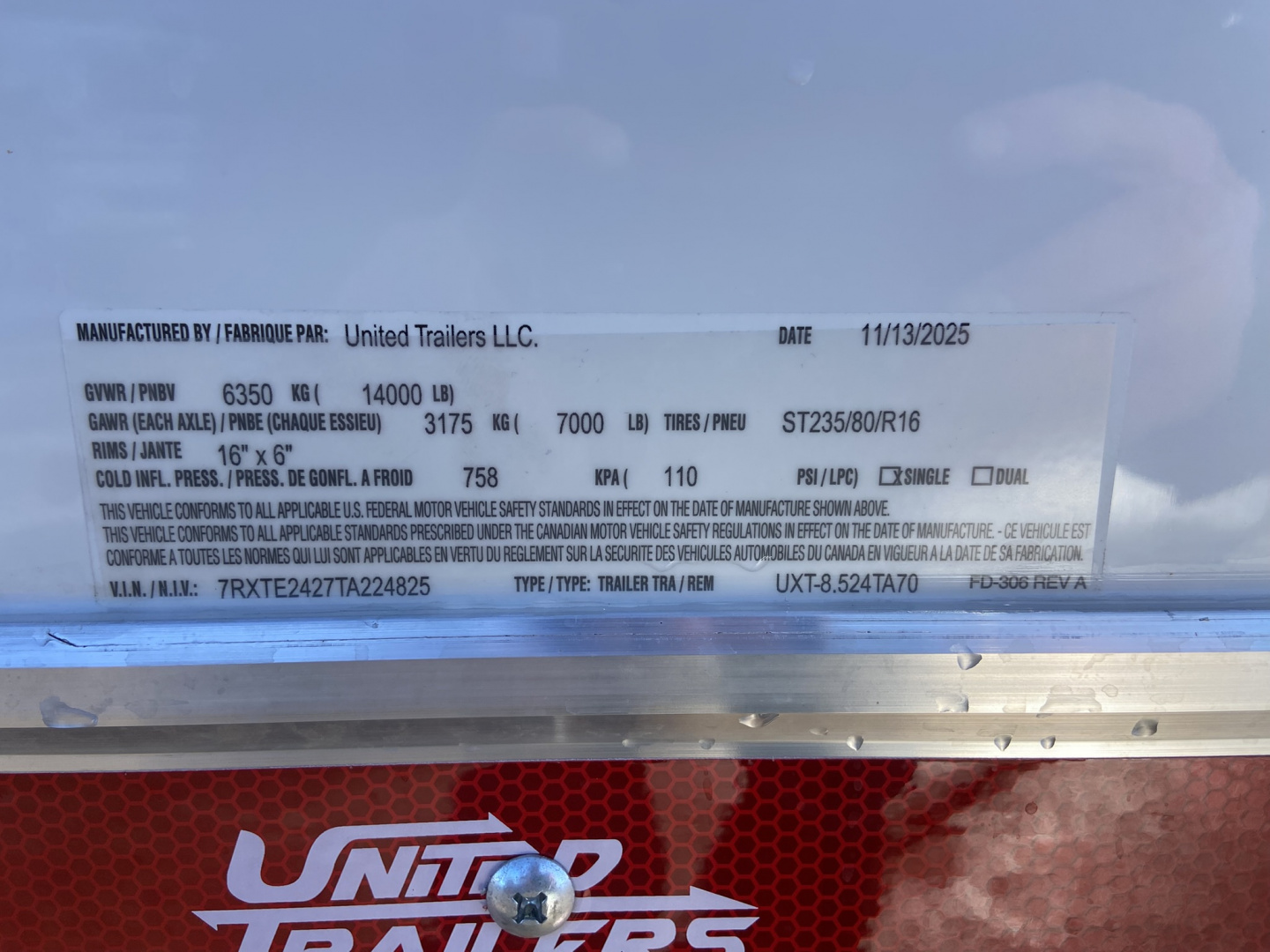 New 2026 United Trailers UXT 8.5X24 Car Hauler