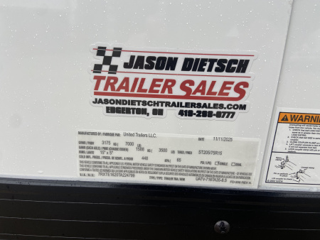 New 2026 United UATV 7X16 Enclosed Trailer