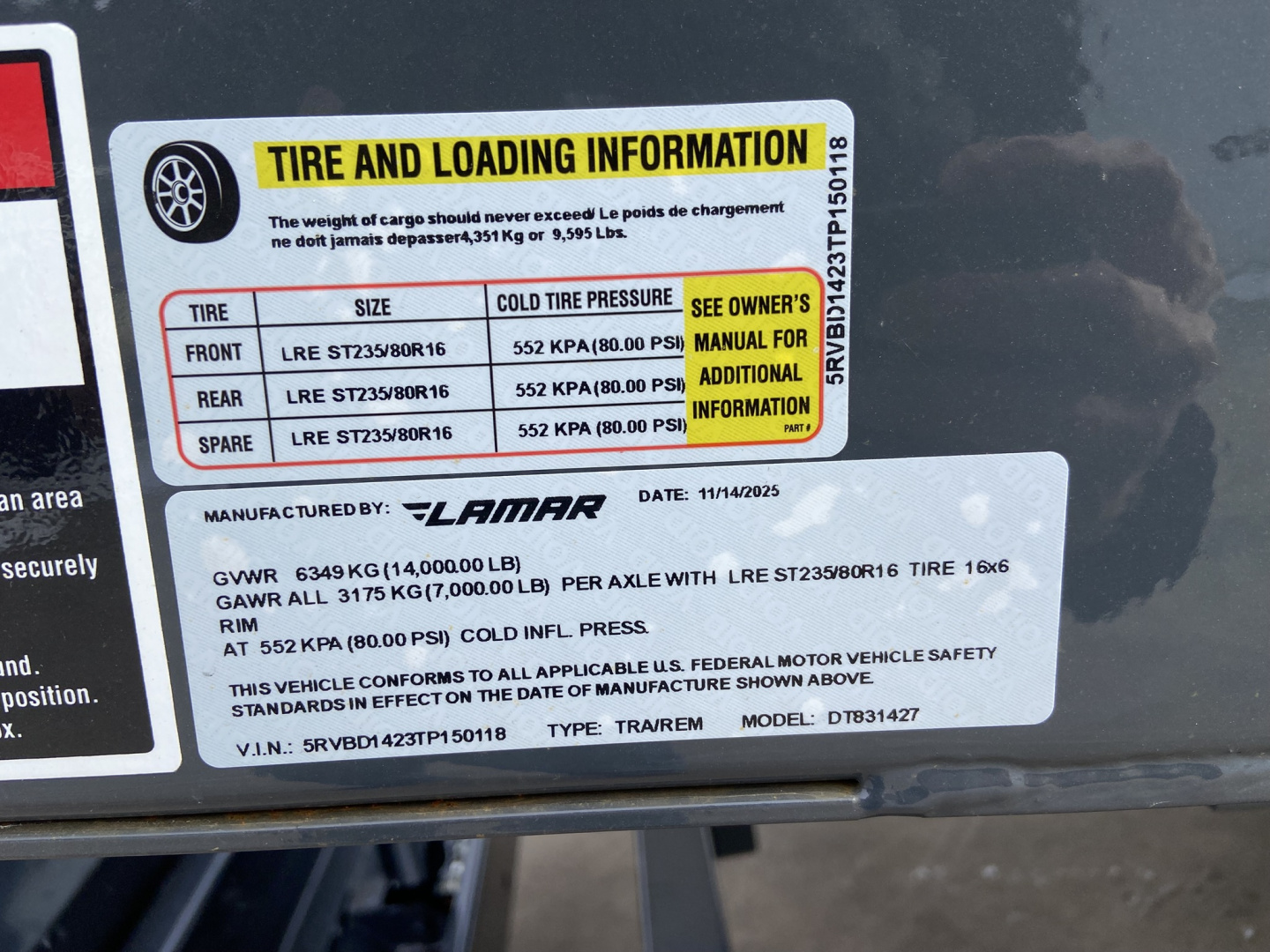 New 83" x 14' DT - 14K Telescopic Dump