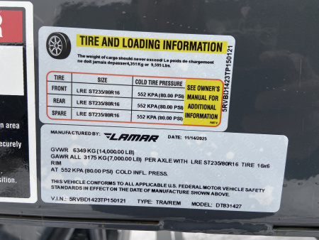 New 83" x 14' DT - 14K Telescopic Dump