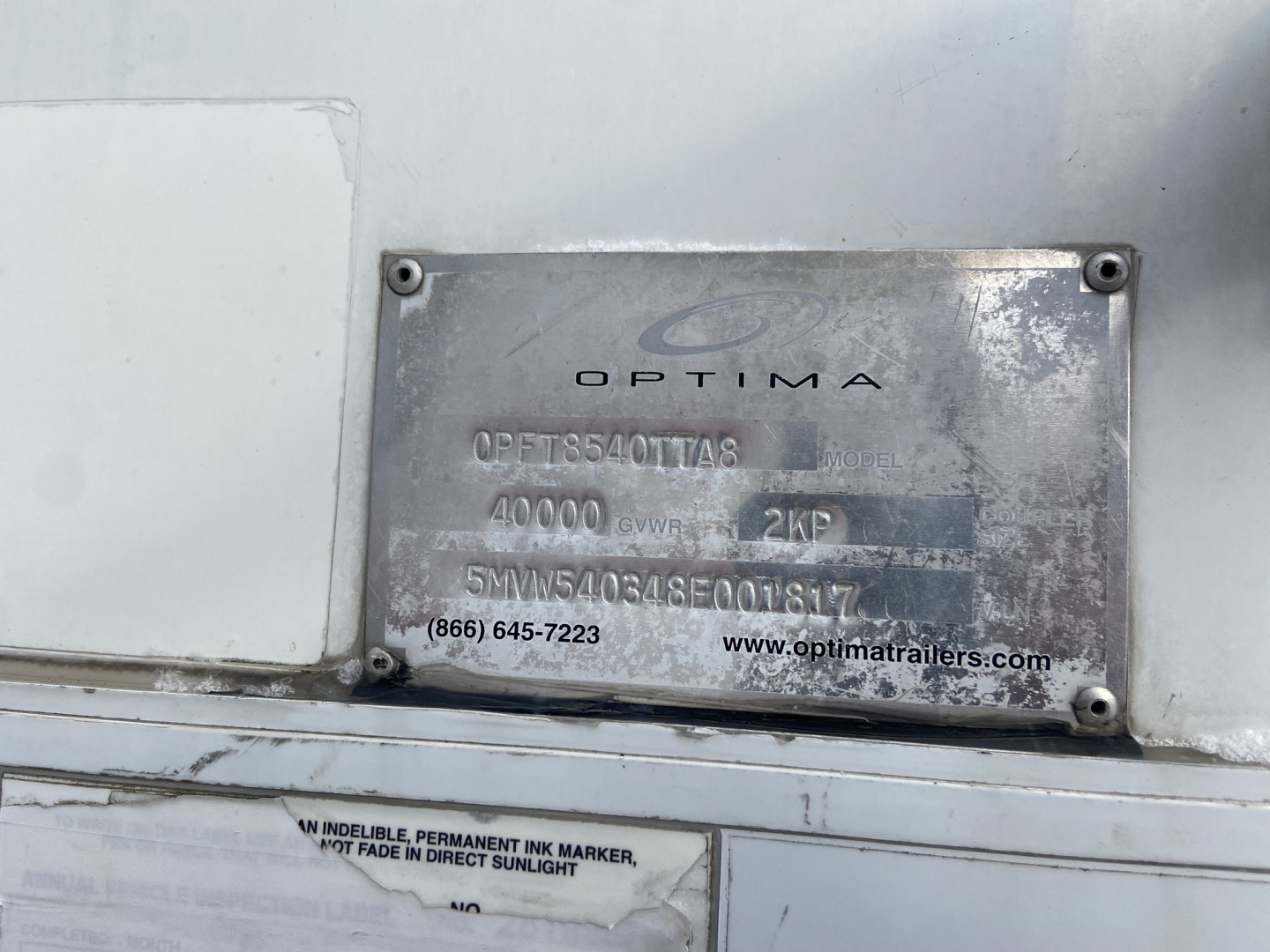 Used 40FT Optima Liftgate Air Ride Stacker