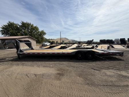 New 2025 Dura-Haul 8x28+4 20k Gooseneck Flatbed Equipment Trailer with Drive Over Fenders