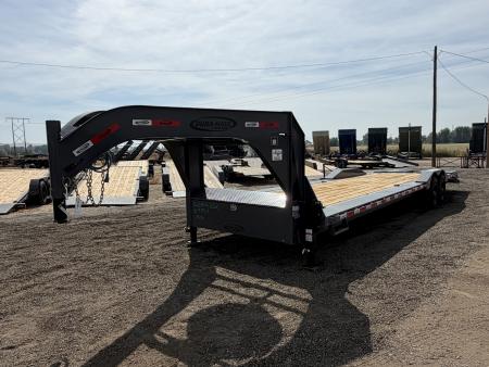 New 2025 Dura-Haul 8x28+4 20k Gooseneck Flatbed Equipment Trailer with Drive Over Fenders