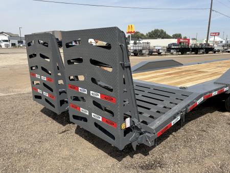 New 2025 Dura-Haul 8x28+4 20k Gooseneck Flatbed Equipment Trailer with Drive Over Fenders