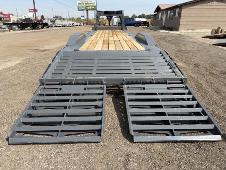 New 2025 Dura-Haul 8x28+4 20k Gooseneck Flatbed Equipment Trailer with Drive Over Fenders