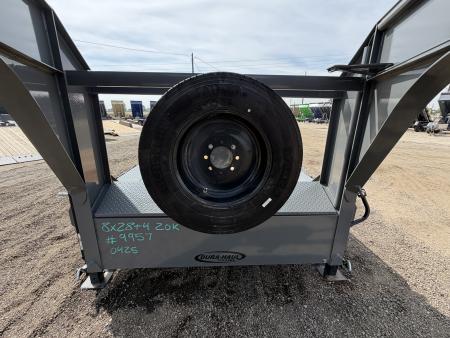 New 2025 Dura-Haul 8x28+4 20k Gooseneck Flatbed Equipment Trailer with Drive Over Fenders