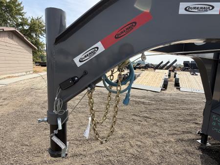New 2025 Dura-Haul 8x28+4 20k Gooseneck Flatbed Equipment Trailer with Drive Over Fenders