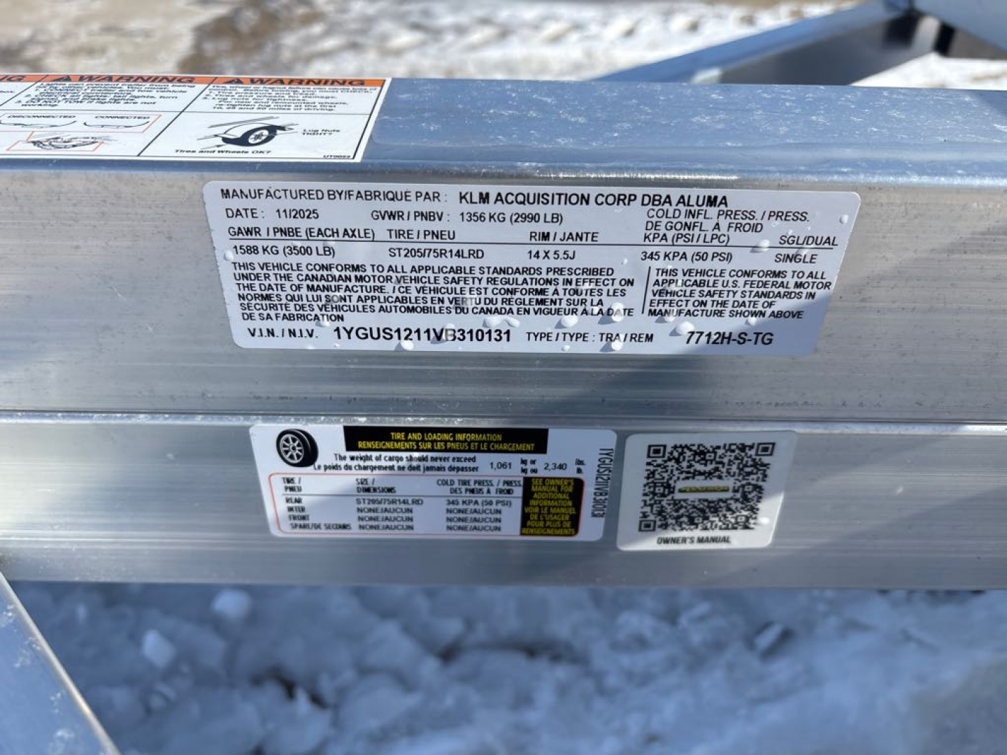 New 2027 Aluma 7712H-S-TG Utility Trailer