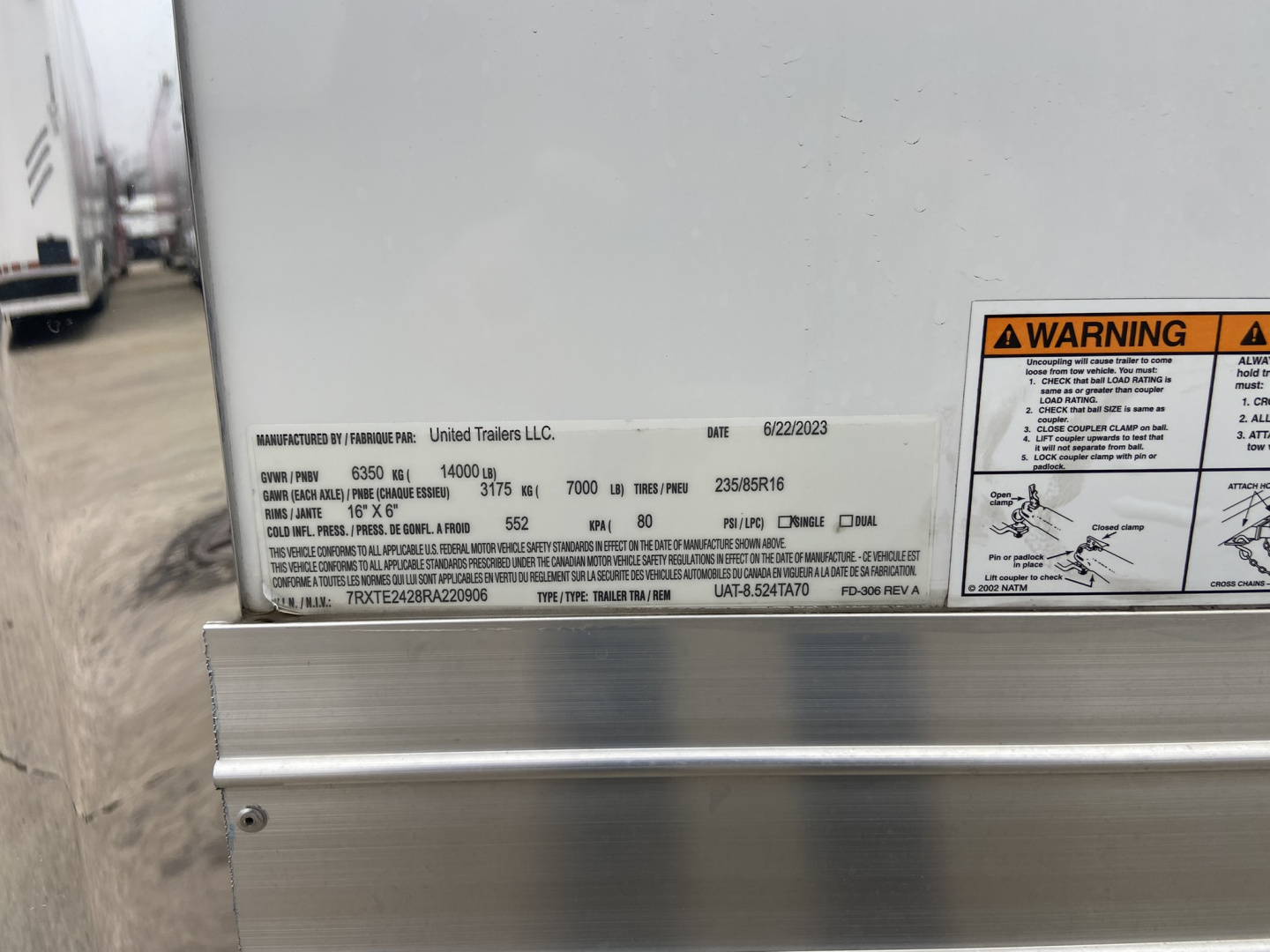 Used 2024 United UAT 24' Race Trailer