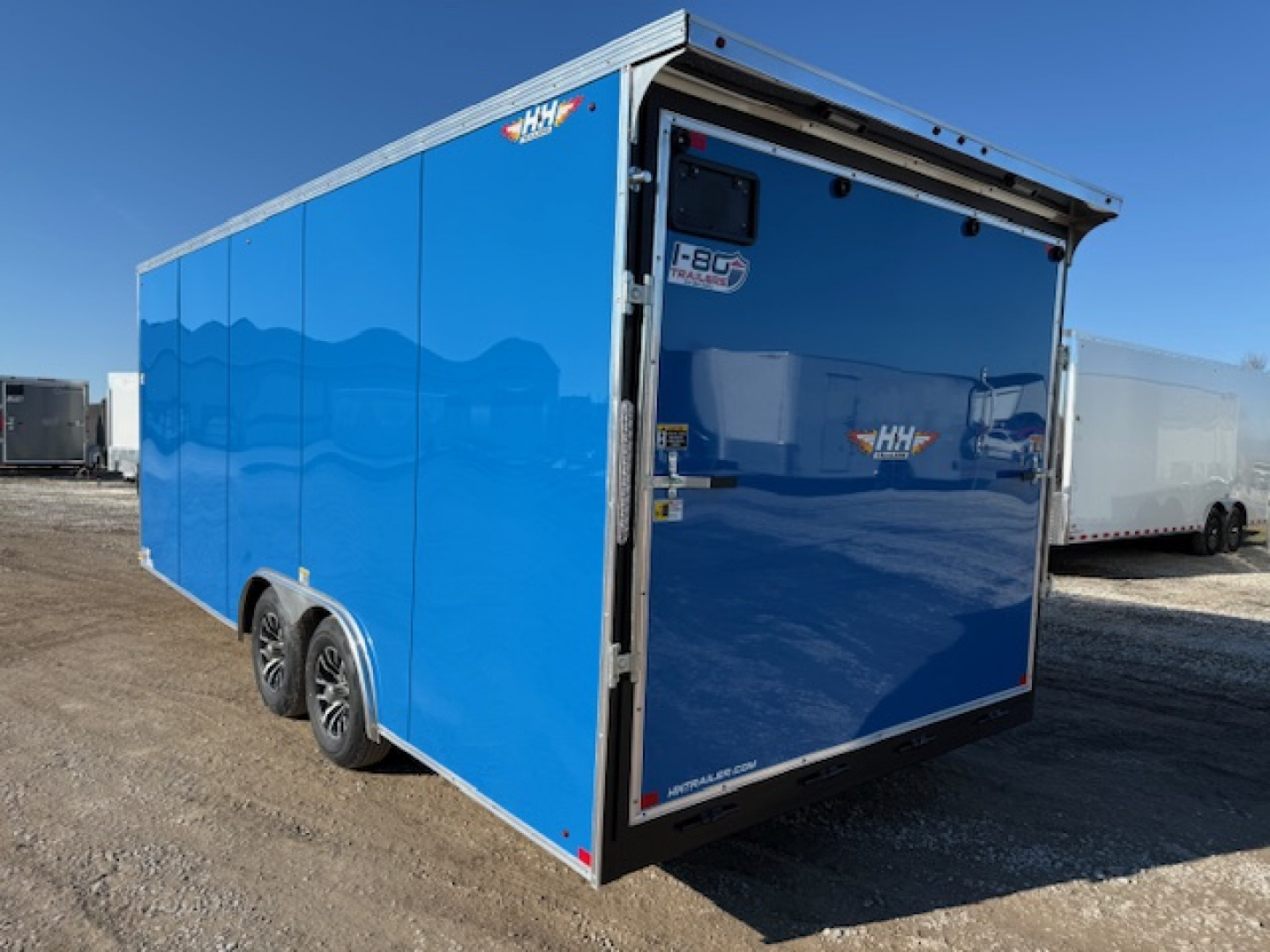 New 2026 H&H Blue 8.5'x20' 10k Flat Top V-Nose Enclosed Cargo Trailer