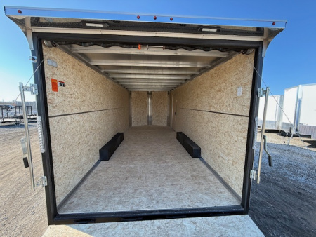 New 2026 H&H Blue 8.5'x20' 10k Flat Top V-Nose Enclosed Cargo Trailer