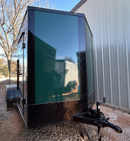 New 2026 Family Trailer 7x16 Tandem Axles Cargo / Enclosed Trailer-Screwless Exterior-Blackout Pkg-Rear Spoiler