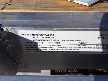 New 2026 Nordtek 22' Full Tilt Deckover Tilt Trailer