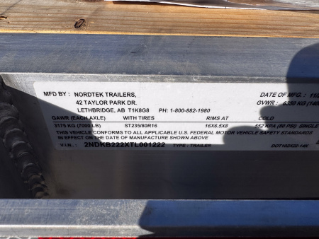 New 2026 Nordtek 22' Full Tilt Deckover Tilt Trailer