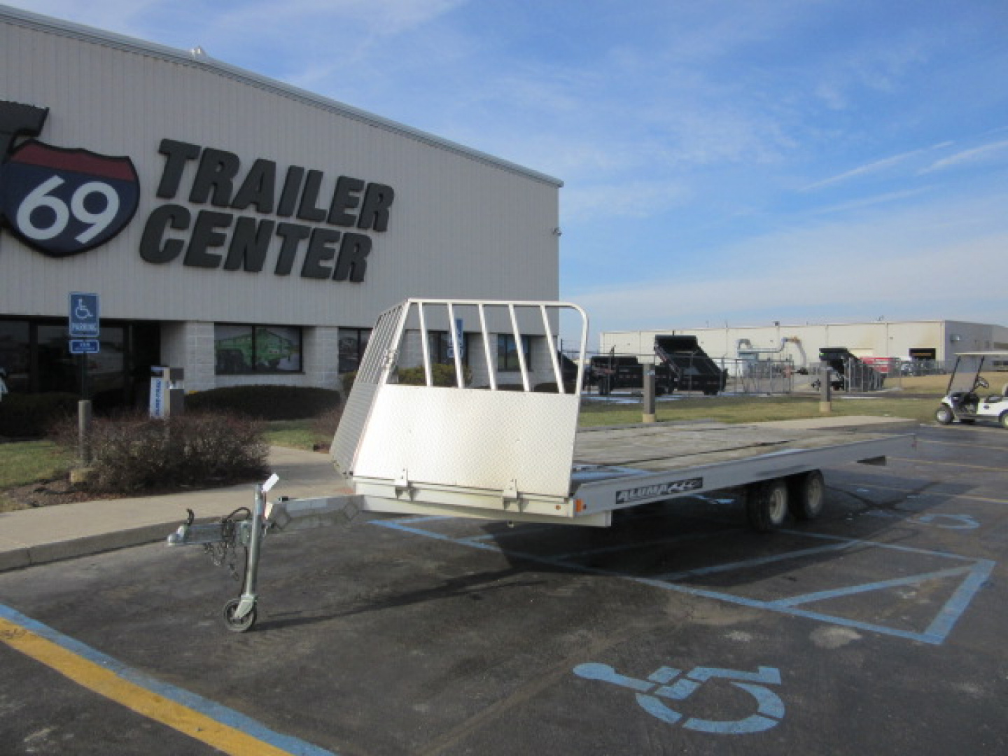 Used 2014 Aluma 8X20 2AXLE Snowmobile Trailer