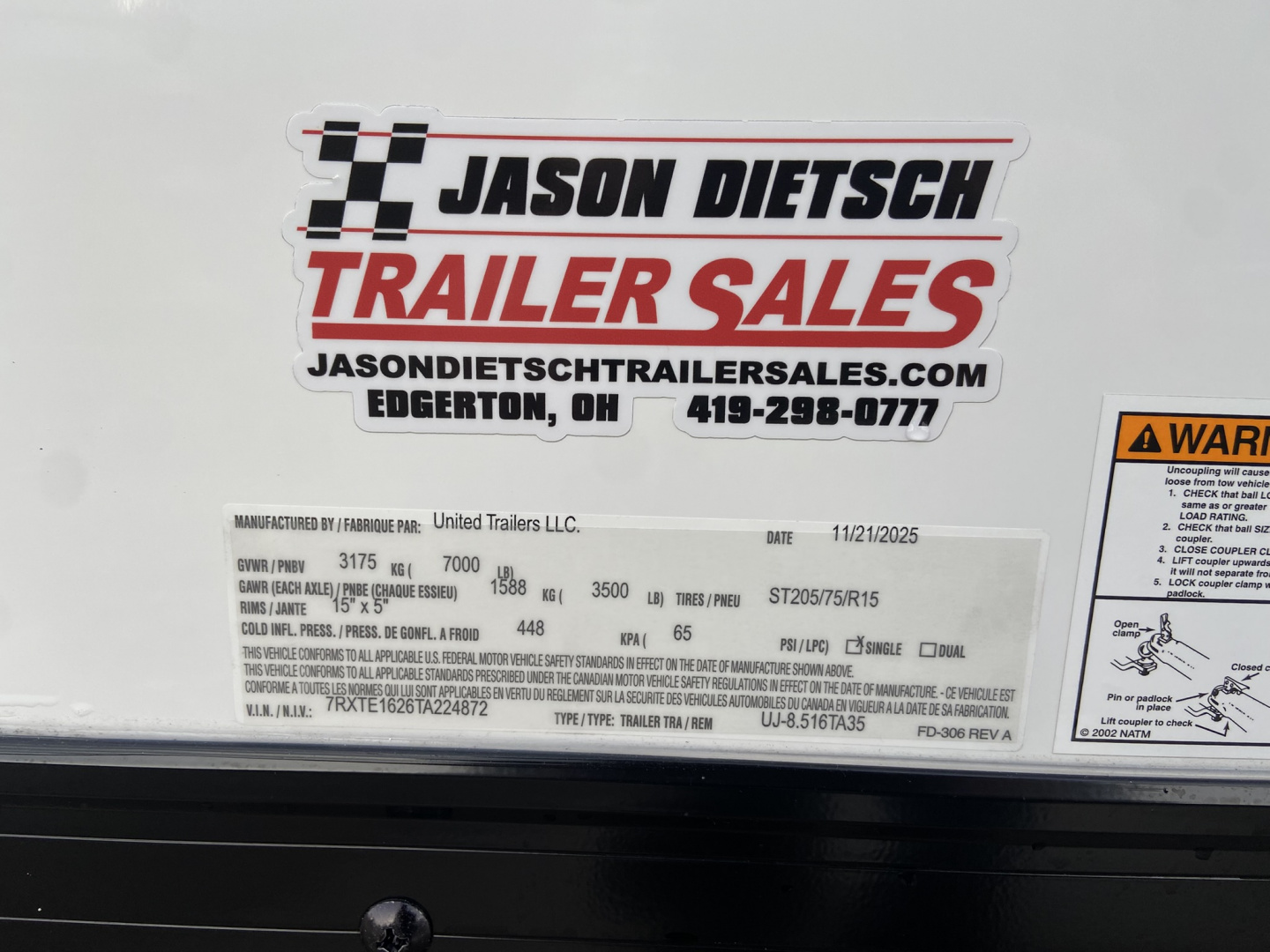 New 2026 United Trailers UJ Cargo / Enclosed Trailer 16'