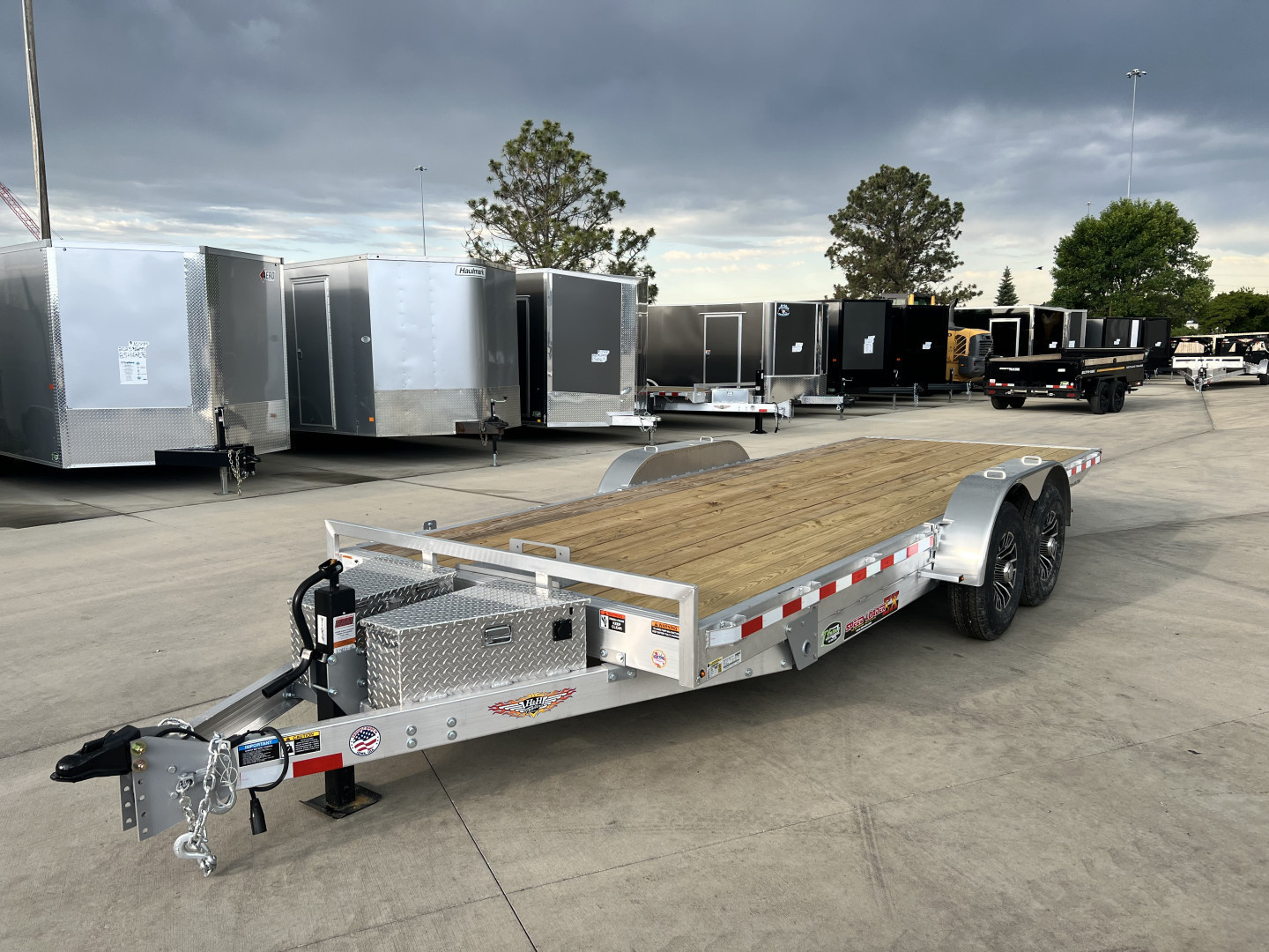 New NEW 2026 H&H Speedloader LOW PROFILE ALUMINUM 20’ POWER TILTbed flatbed Trailer 2-7000 lb axles =14K