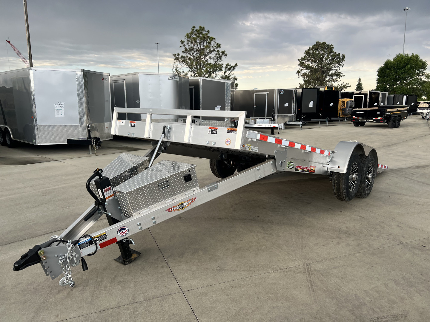 New NEW 2026 H&H Speedloader LOW PROFILE ALUMINUM 20’ POWER TILTbed flatbed Trailer 2-7000 lb axles =14K