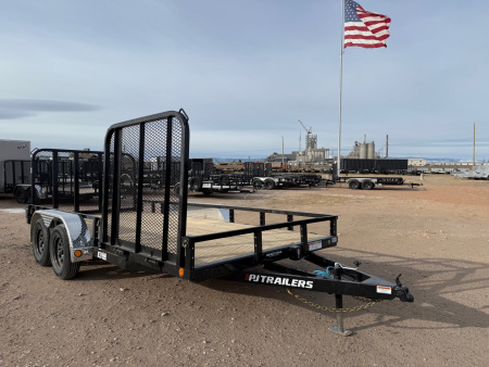 New 2026 PJ UL 7 X 16 TA Utility Trailer- W/4FT Side Gate- 83" wide deck