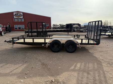 New 2026 PJ UL 7 X 16 TA Utility Trailer- W/4FT Side Gate- 83" wide deck