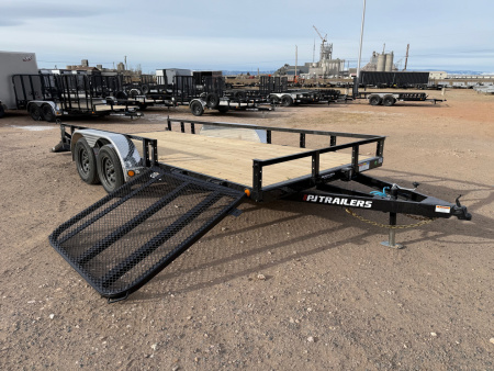 New 2026 PJ UL 7 X 16 TA Utility Trailer- W/4FT Side Gate- 83" wide deck