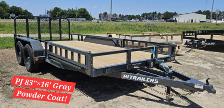 New 2026 PJ TRAILERS 16' x 83 in. Tandem Axle Channel (UL) Utility Trailer