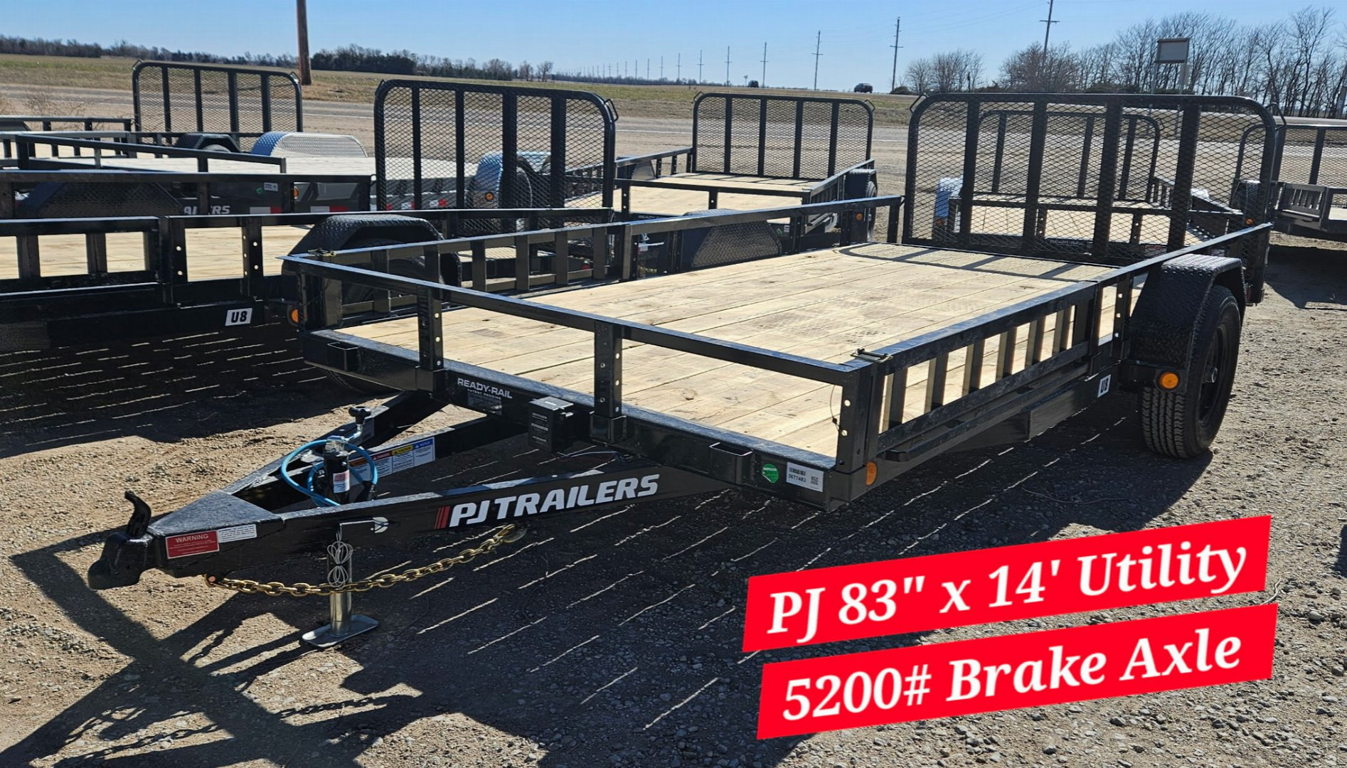 New 2026 PJ TRAILERS 14' x 83 in. Single 5200# Brake Axle Channel Utility Trailer