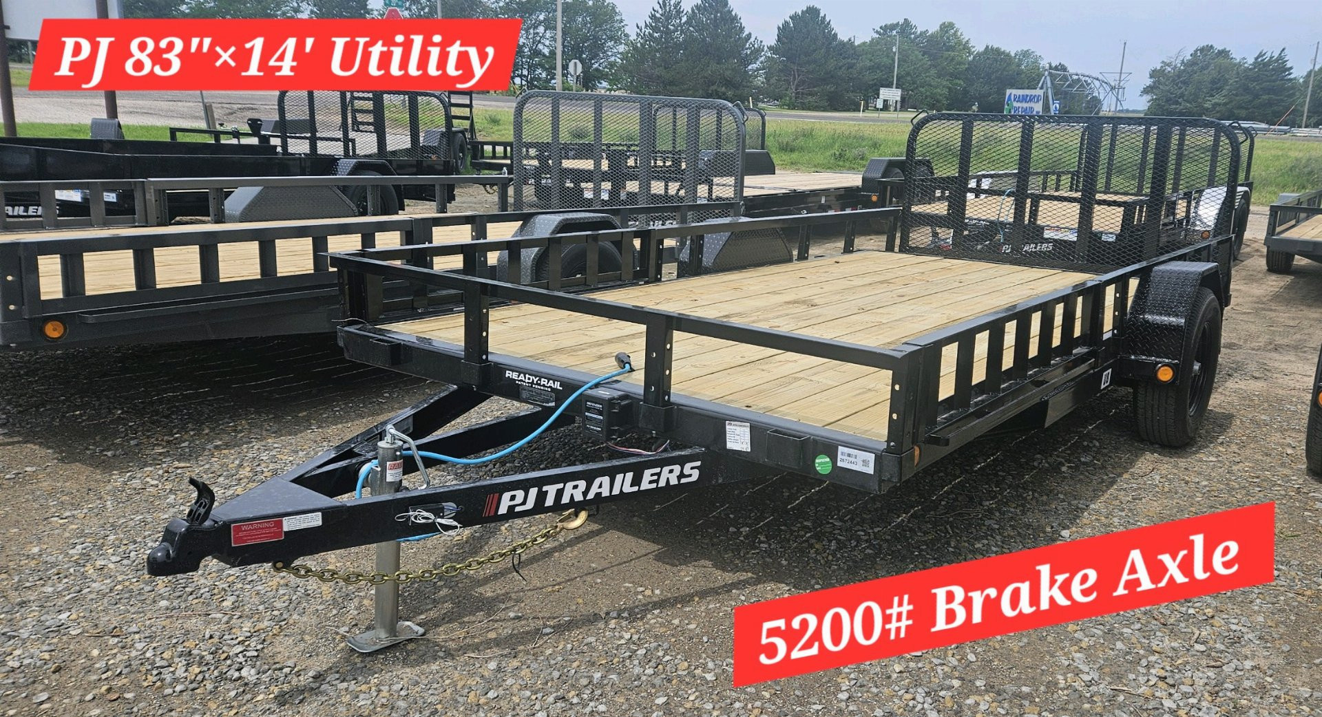 New 2026 PJ TRAILERS 14' x 83 in. Single 5200# Brake Axle Channel Utility Trailer