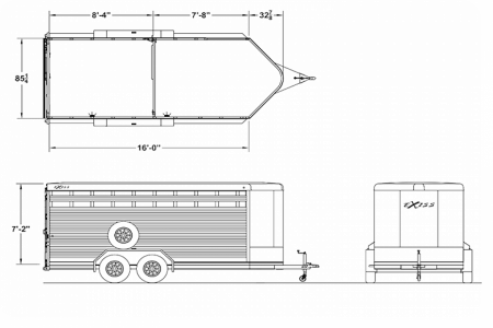 New 2026 Exiss Trailers 716 Stock / Stock Combo Trailer