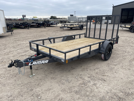 New 2026 Lamar Trailers 77X12 4' GATE 3.5K Utility Trailer