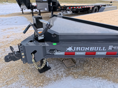 New 2026 Iron Bull 83 x 22 (19+3) EWB Equipment with 14,000 lb. GVWR with Rampage Ramps in Ranch Gray