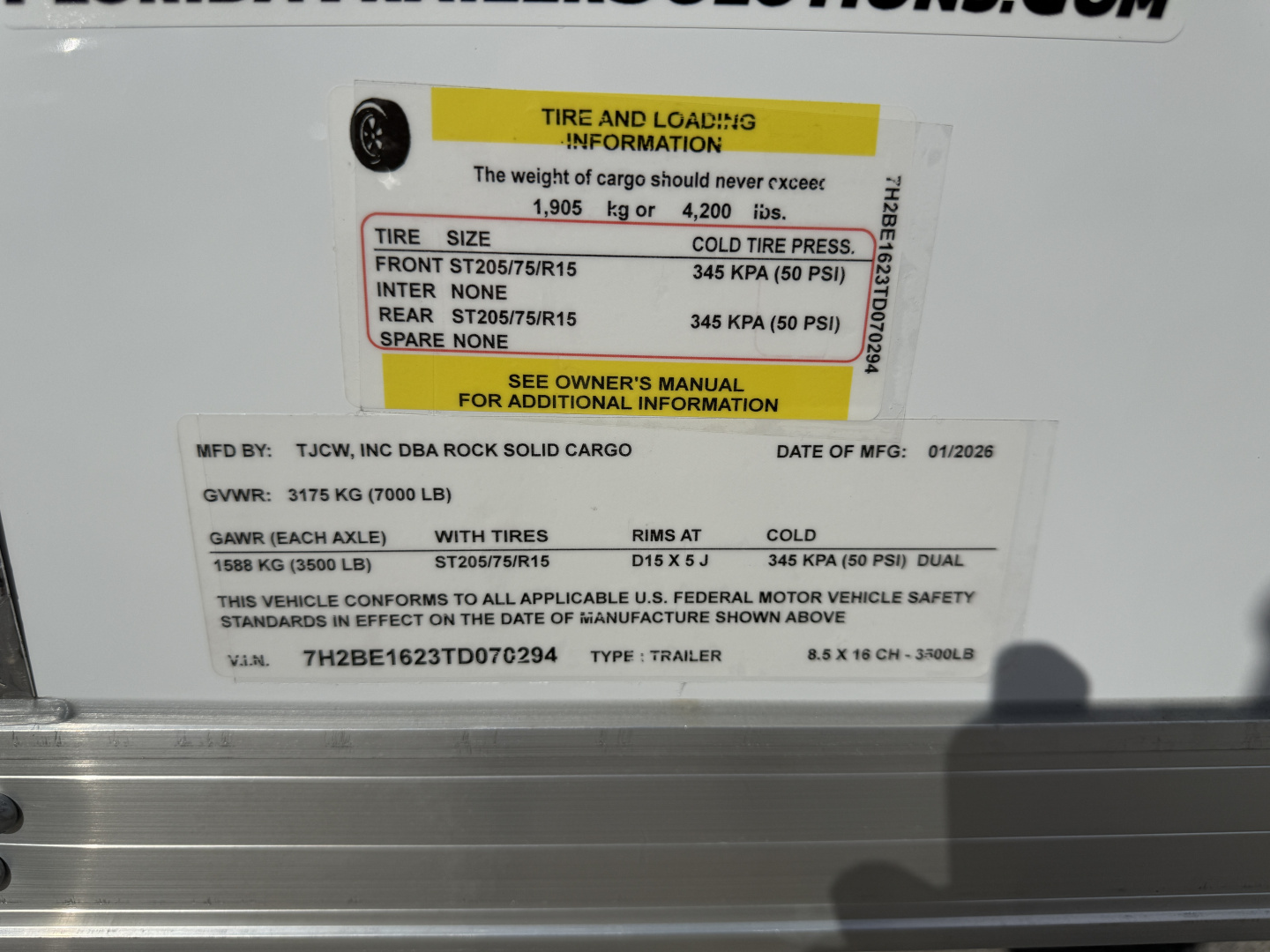 New 2026 Rock Solid Cargo 8.5x16 7K Rear Ramp Door Enclosed Car Hauler