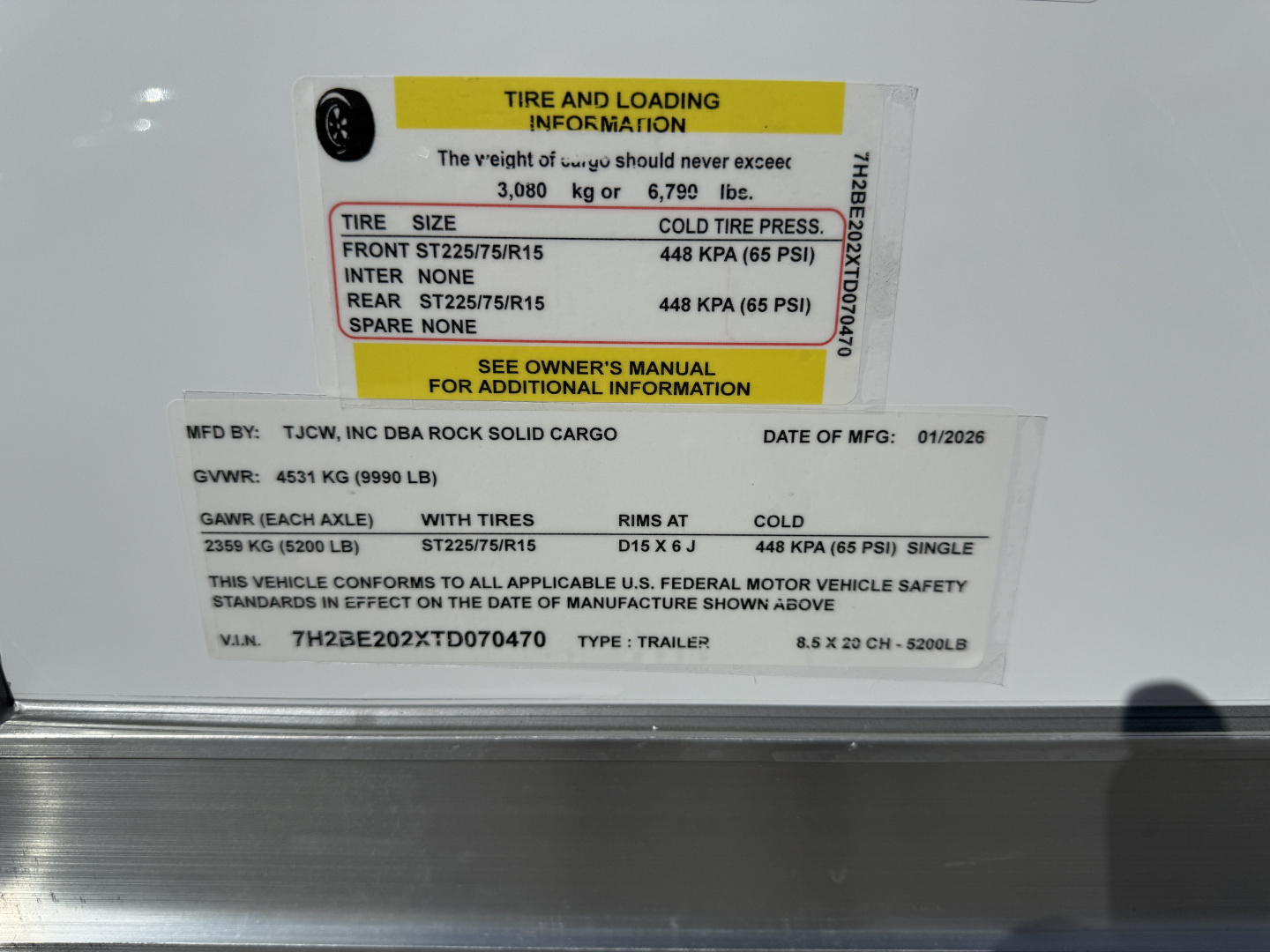 New 2026 Rock Solid Cargo 8.5x20 10K Rear Ramp Door Enclosed Car Hauler