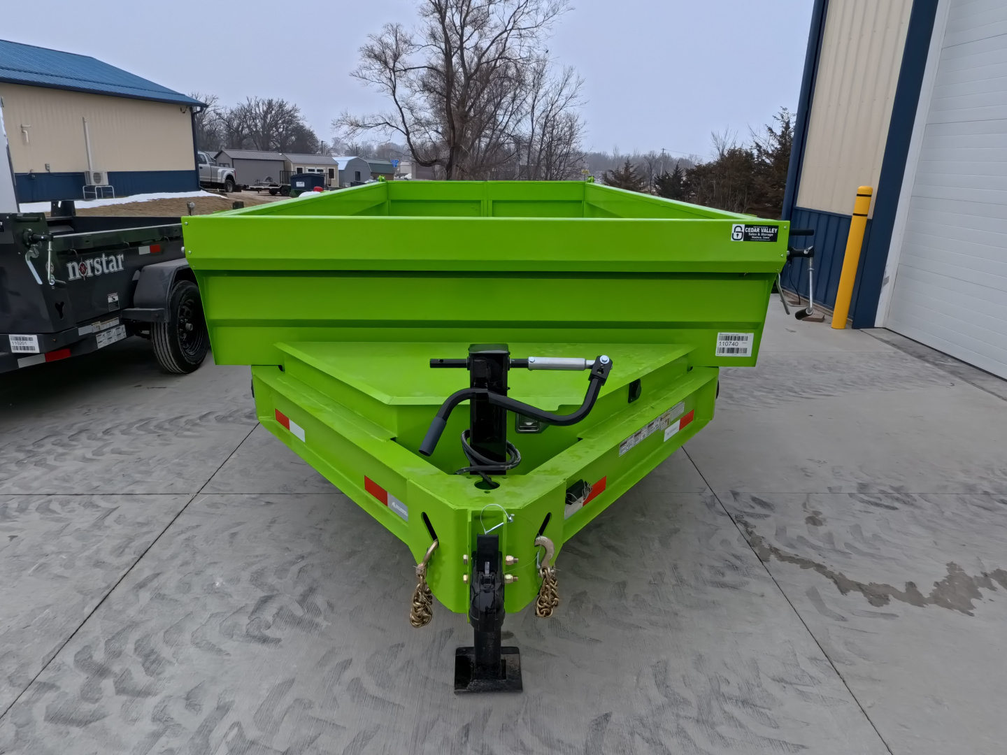 New 2026 Iron Bull DWB 83 x 16 Dump Trailer - Neon Safety Green with Aluminum Ramps and 14,999 lb. GVWR